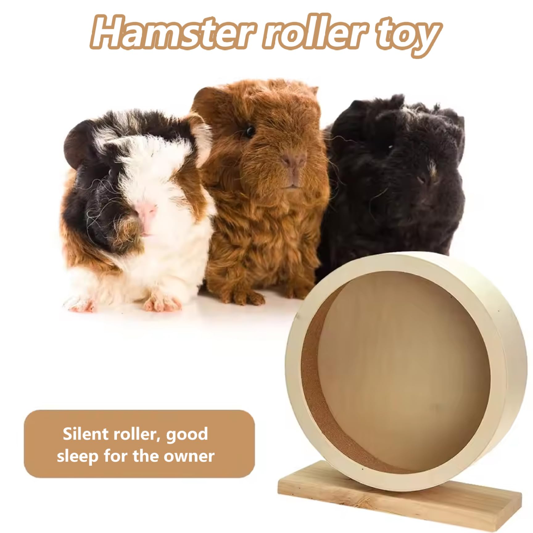 TusaMer Hamster Wheel 6 Inch Waterproof Moistureproof Stable Wooden Silent Hamster Wheel for Dwarf Hamsters, Gerbil Rat, Small Animals. - image 6