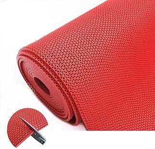 GRRICEPL Commercial Wet Area Non Slip Floor Mats, Heavy Duty PVC Drainage Anti Slip Mat, for Swimming Pool Balcony Car Wash Fast Drainage (Color : Red, Size : 2x1m)