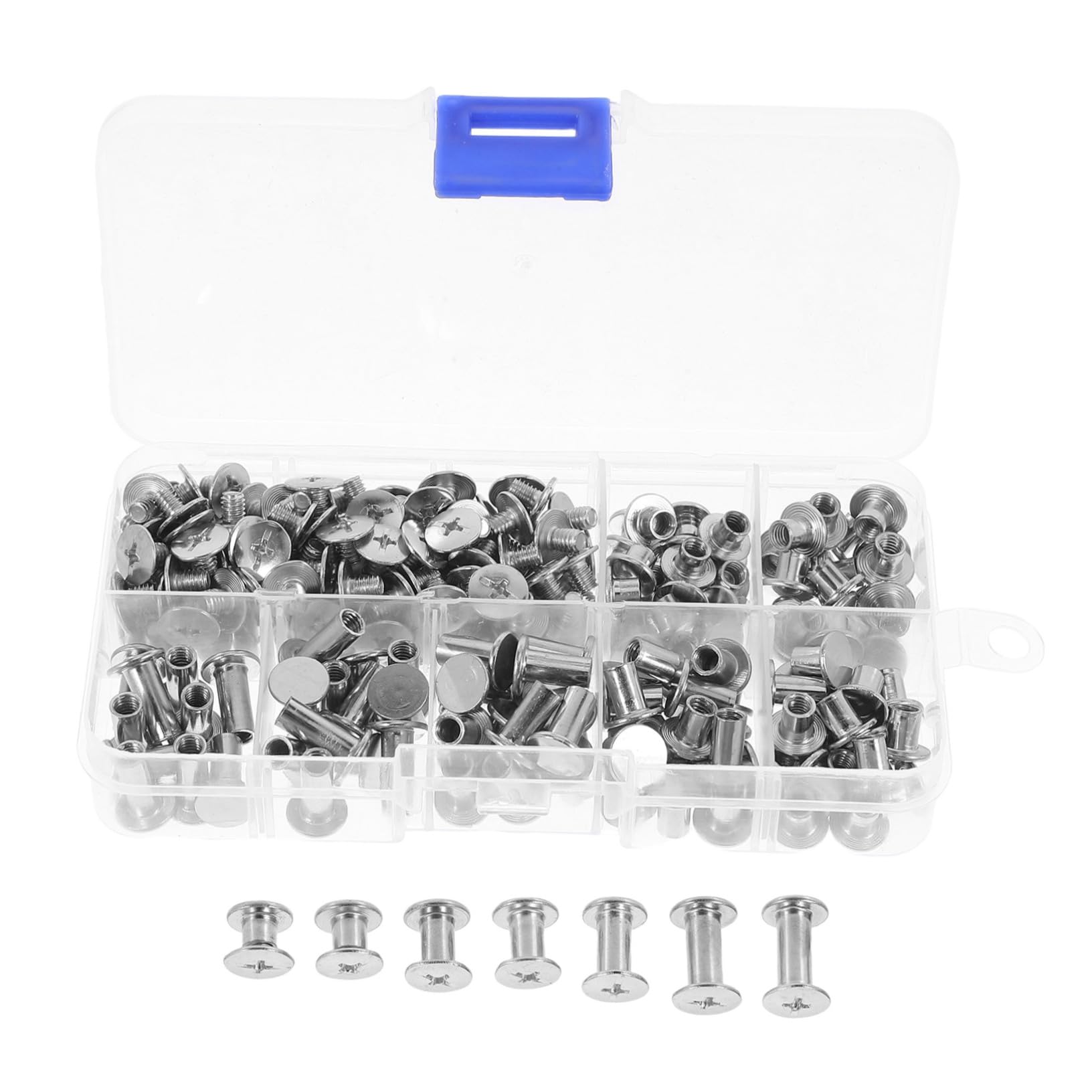 OSALADI Leather Craft Metal Rivet Kit 120 Pieces Easy Assembly Binding Screws Clothing Metal Rivets Spikes for Shoes Bags