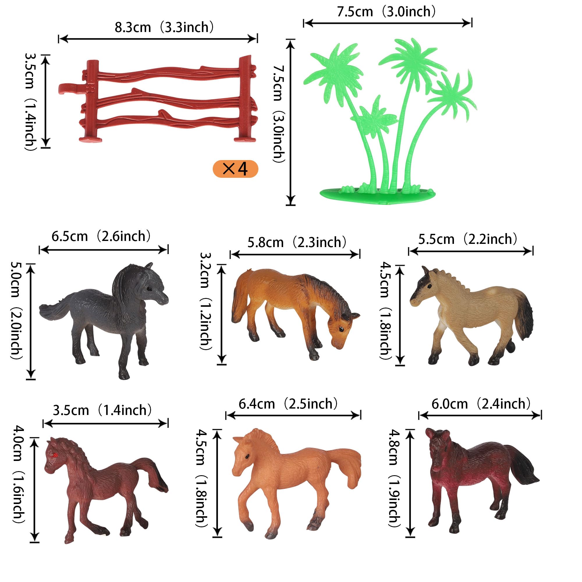 11 Pack Horse Happy Birthday Cake Toppers Wild Animal Fence Cupake Toppers Realistic Microcosm Safari Cake Picks for Wild Animal Theme Baby Shower Kids Birthday Party Cupcake Decorations Supplies