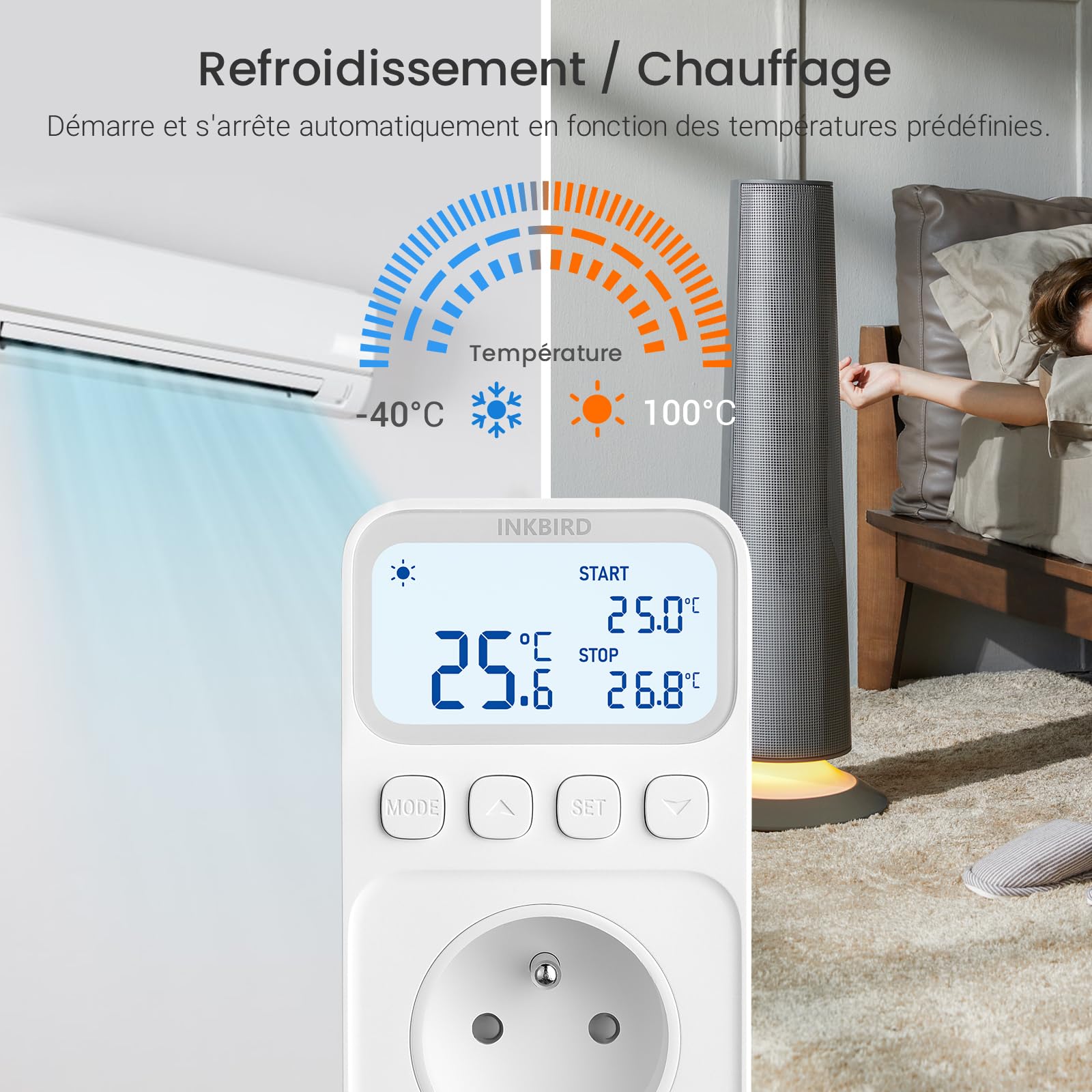 Inkbird ITC-C226T base para controlador de temperatura con casa FR