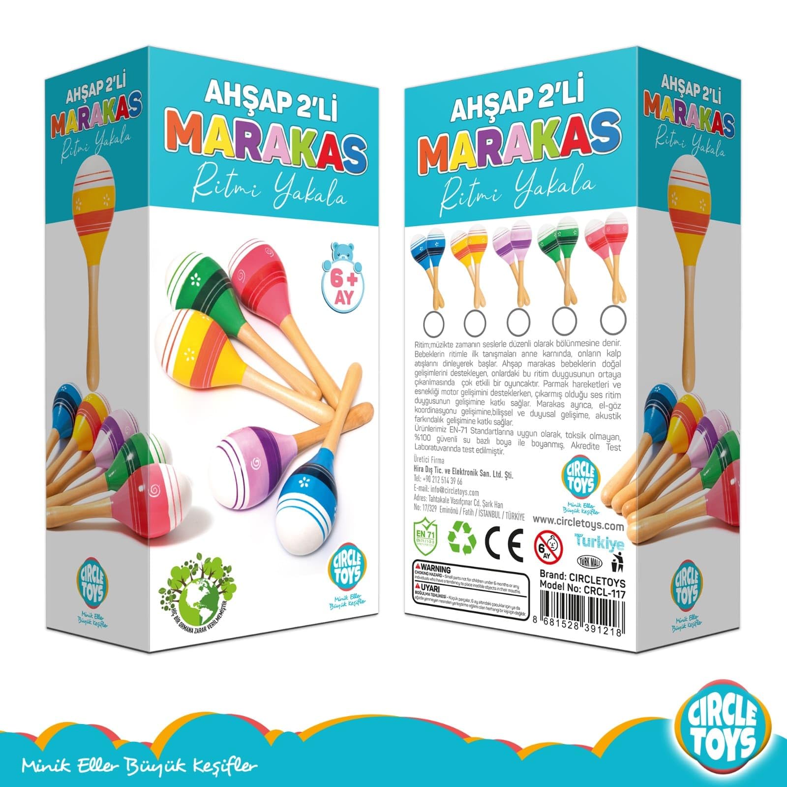 Circle Toys Ahşap Marakas 2'li