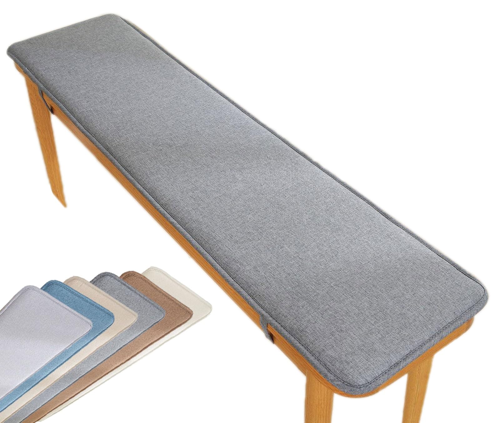 VEAI Bench Cushion 120cm/100cm/130cm/90cm/150cm x 40cm/50cm Outdoor Indoor 2/3 seater Non-Slip Seat Pad for Bay Windows, Garden Patio, Long Chairs, Swings & Porch Furniture(Dark gray,40x80cm)