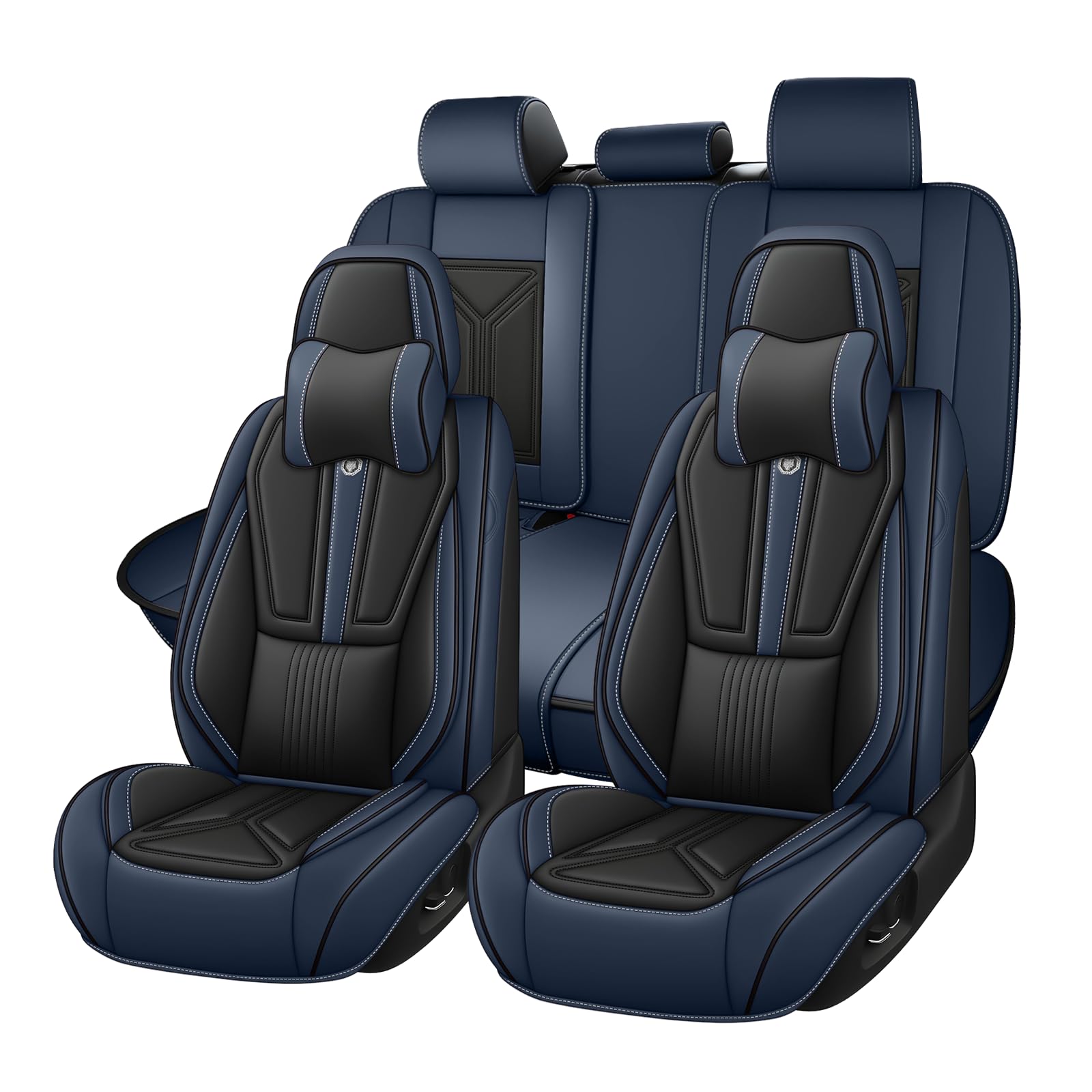 BYXN Car Seat Cover Full Set for Jeep Wrangler 2000-2026,Faux Leather Seat Cover for Car,Breathable Vehicle Cushions Cover Waterproof Automotive Seat