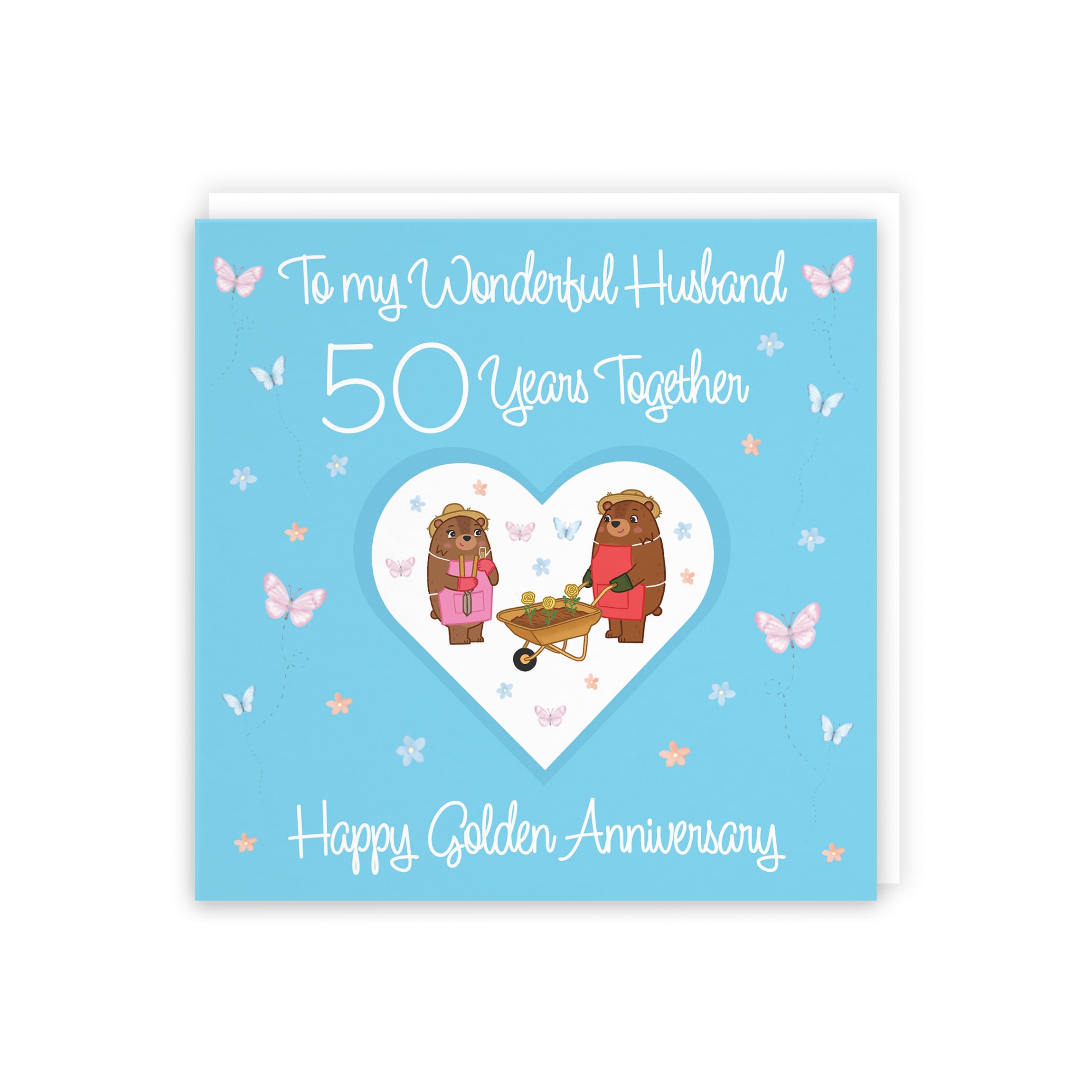 Hunts England, Husband 50th Anniversary Card, 50 Years, Golden Anniversary, Romantic Meadows, Fun Card - Image 3