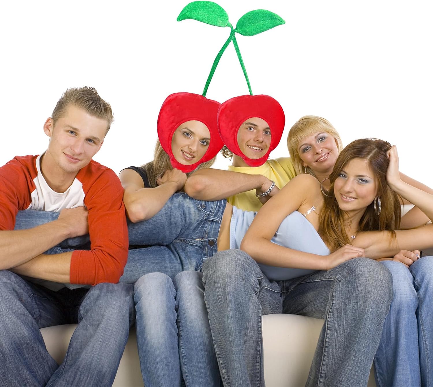 Warmtree Funny Cherry Hat Cute Hat Novelty Plush Hat Cherry Party Hat Dress Up Hat for Halloween Costume Cosplay Party, Pack of 2 - Image 5