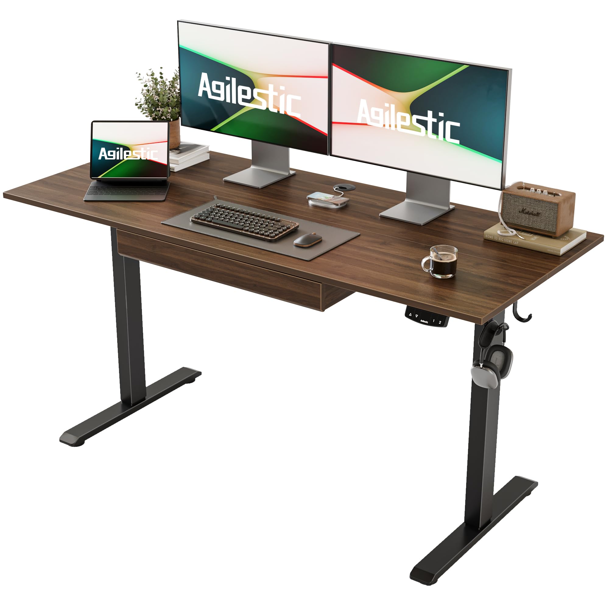 Adjustable Wooden Computer Desk Ergonomist Standing Electric Height