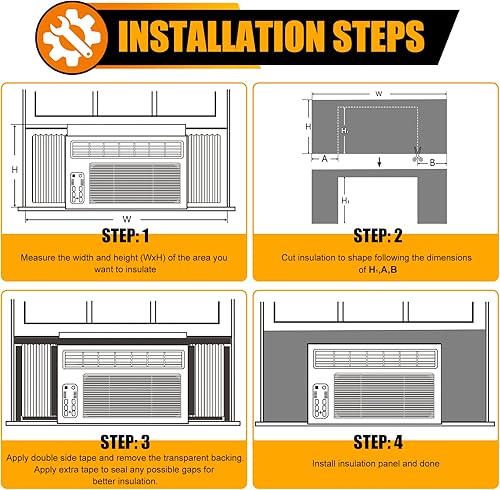 Miniatura 6 de LBG Products Paneles laterales de aire acondicionado de ventana, panel de espuma de CA envolvente completa para unidades de CA de ventana de