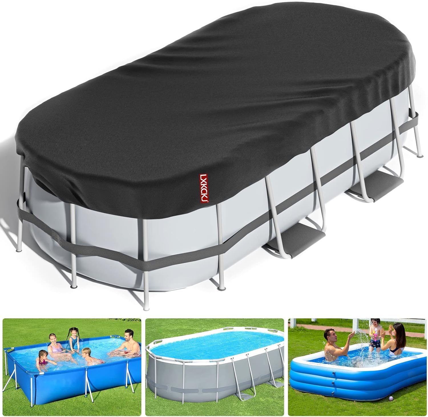 LXKCKJ Rectangular Pool Cover for Above Ground Pools