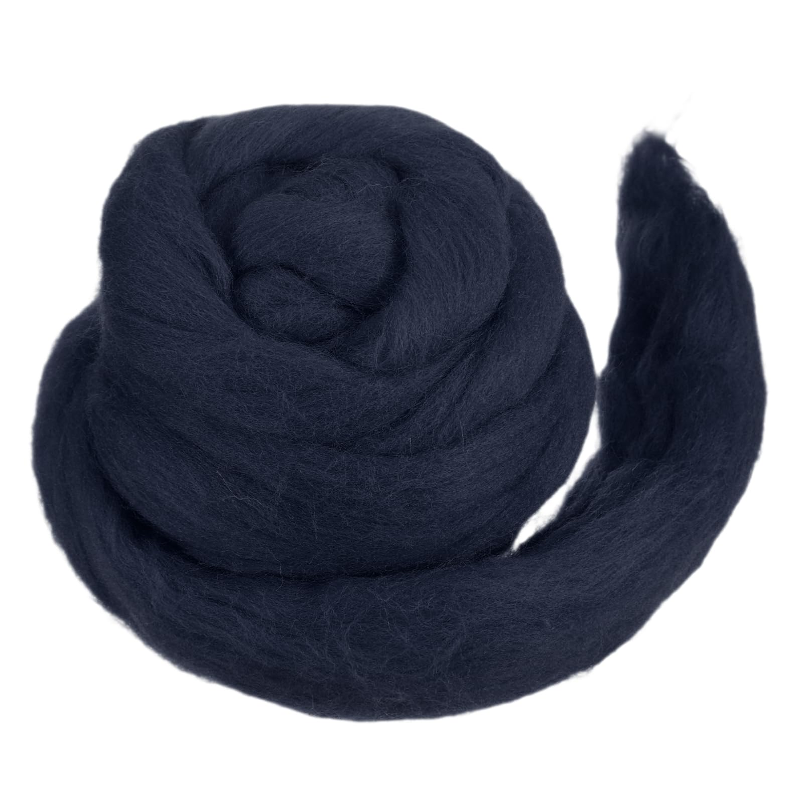 MECCANIXITY Wool Roving Yarn Soft Felting Wool 50g/1.76oz Pure Chunky Roving Yarn for Needle Felting Knitting Blanket Spinning Weaving Art DIY Craft Dark Blue Grey