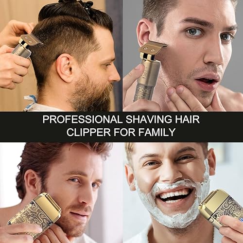 Miniatura 5 de Hatteker Afeitadora de papel de aluminio, kit de afeitadora de cabeza, recortadora de barba para hombres, kit de afeitado de aseo para hombres,