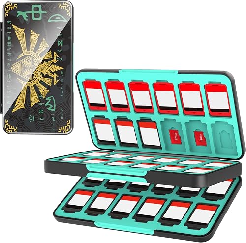 Thelifelicious Switch Game Card Storage Box For Nintendo Switch/Switch Oled/Switch Lite, Gradient Colour Lining Games Holder With 48 Slots & 24 Micro Sd Slots.