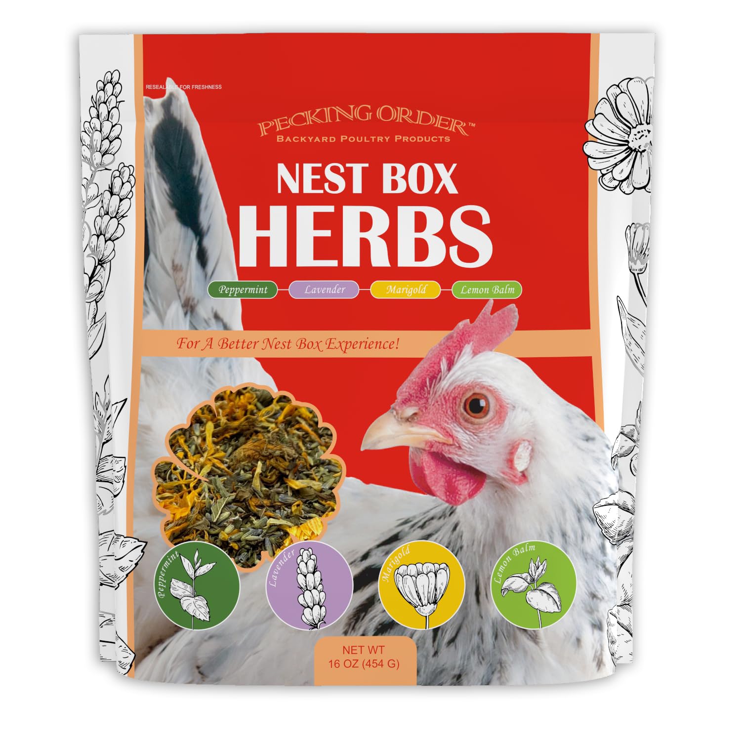 Nest Box Herbs for Chicken Coop Nesting Boxes - 1 LB