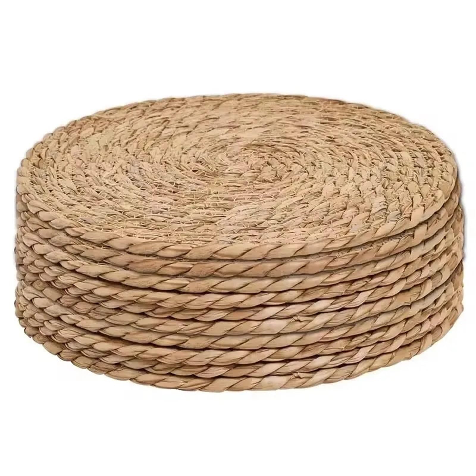 4/6/8 pezzi tovagliette in rattan intrecciato a mano rotonde con isolamento termico tavolo tessuto naturale for sala da pranzo decorazioni for matrimoni a casa(6PC)