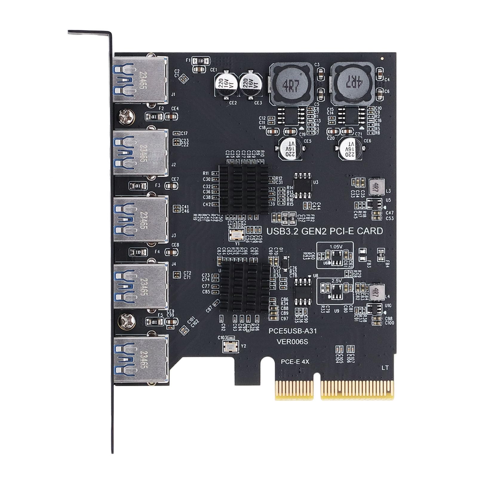USB 3.2 Gen 2 Expansion Card PCI Express 5 Port 10Gbps for