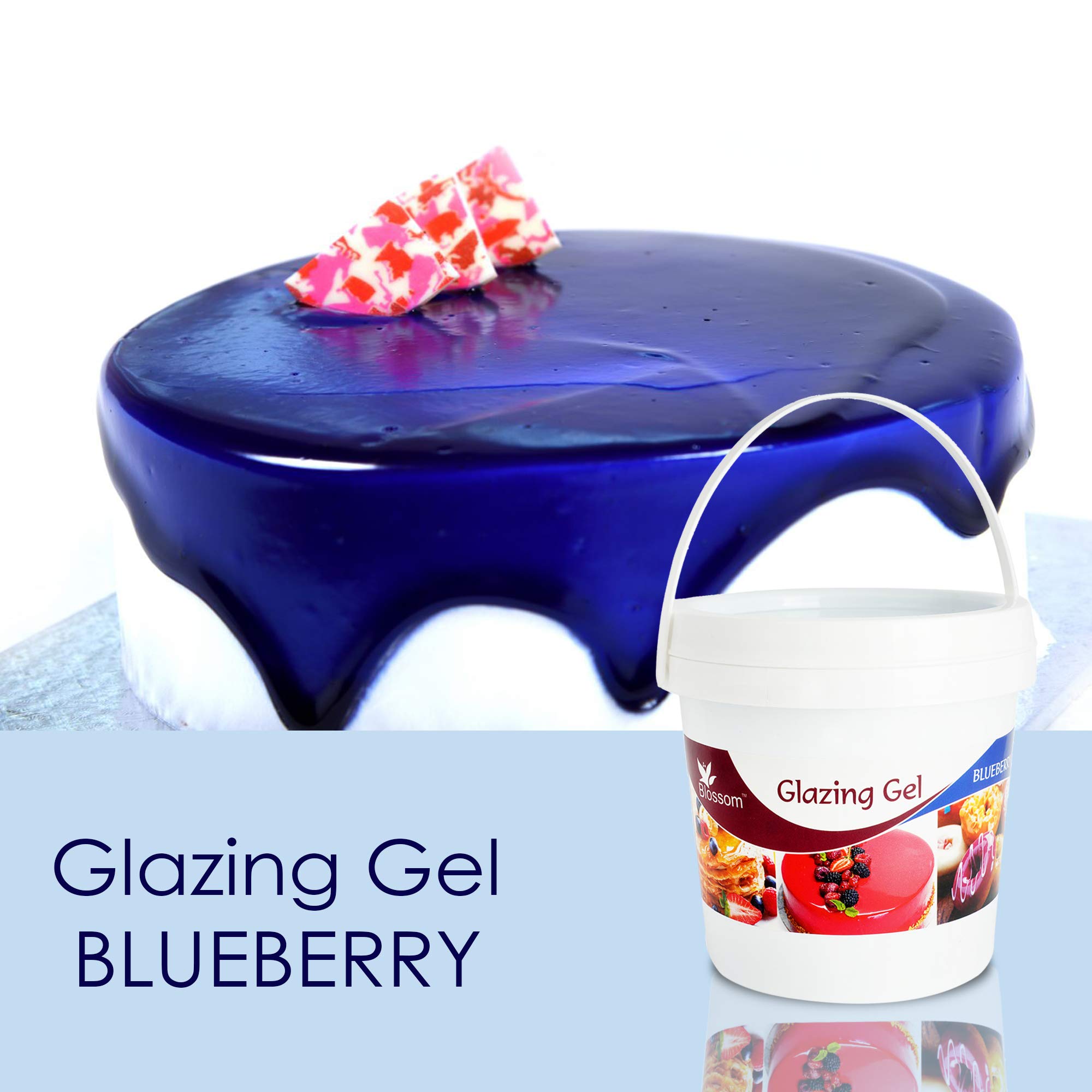 BLOSSOM Edible Glazing Gel for Cake & Desserts Toppings Decoration- Blue berry, 2.5kg 4