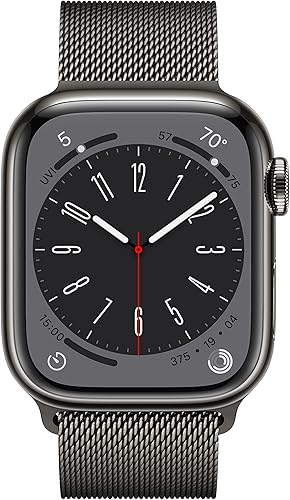 Miniatura 2 de Apple Reloj Serie 8 (GPS + celular, 1.614 in) - Acero inoxidable grafito con bucle milanés grafito (renovado)