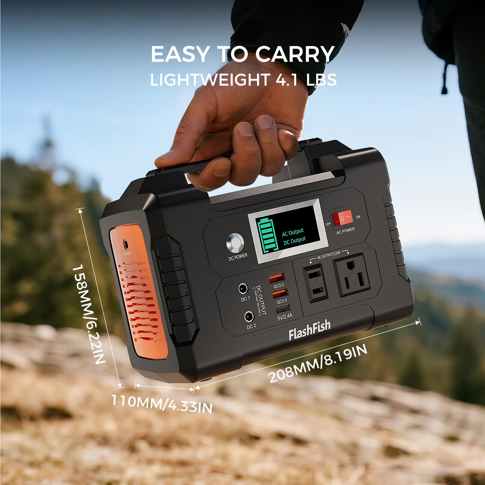 FlashFish ポータブル電源 200W FlashFish E200 Portable Power Station | 200W 151Wh/40800mAh only