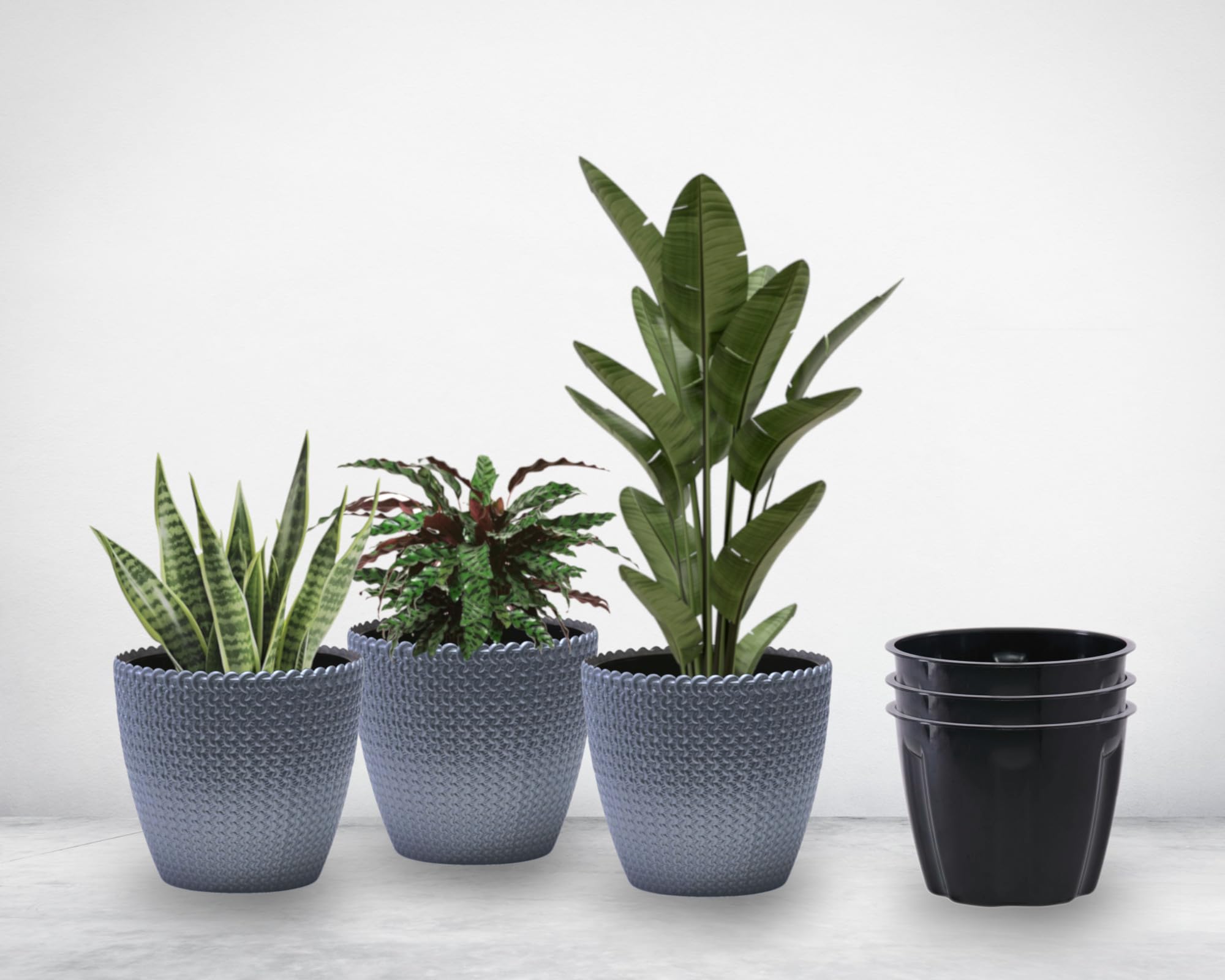 DOAP Decorative Flower Pots, 8inch, Multicolor Indoor Planter 7pcs