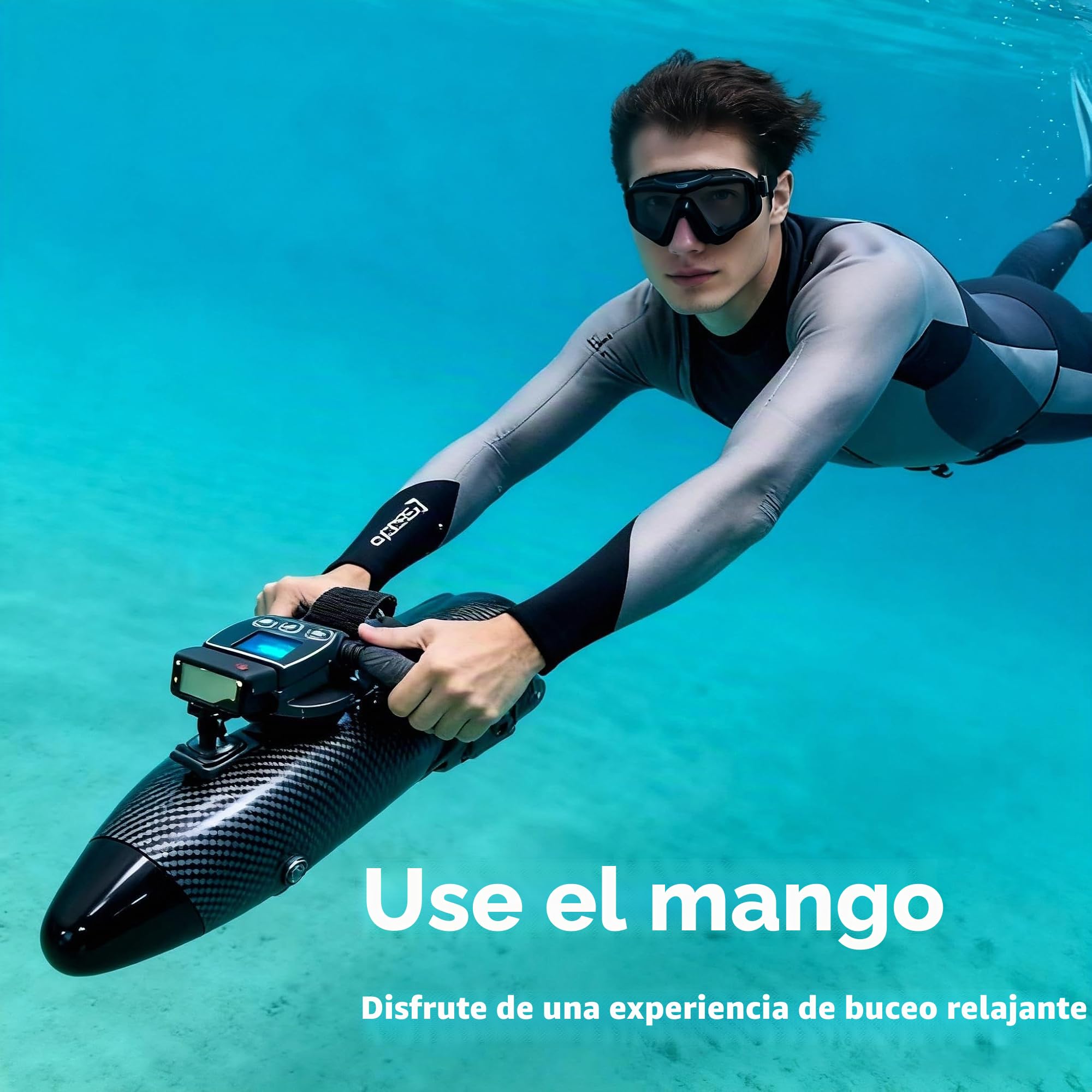 Camolech Aquila Drive CM6-1 - Scooter submarino de batería dual, motor para tabla de remo con 2x4400mAh, propulsor eléctrico de montaje manual/mochila/SUP para buceo, esnórquel en mar, lago y piscina