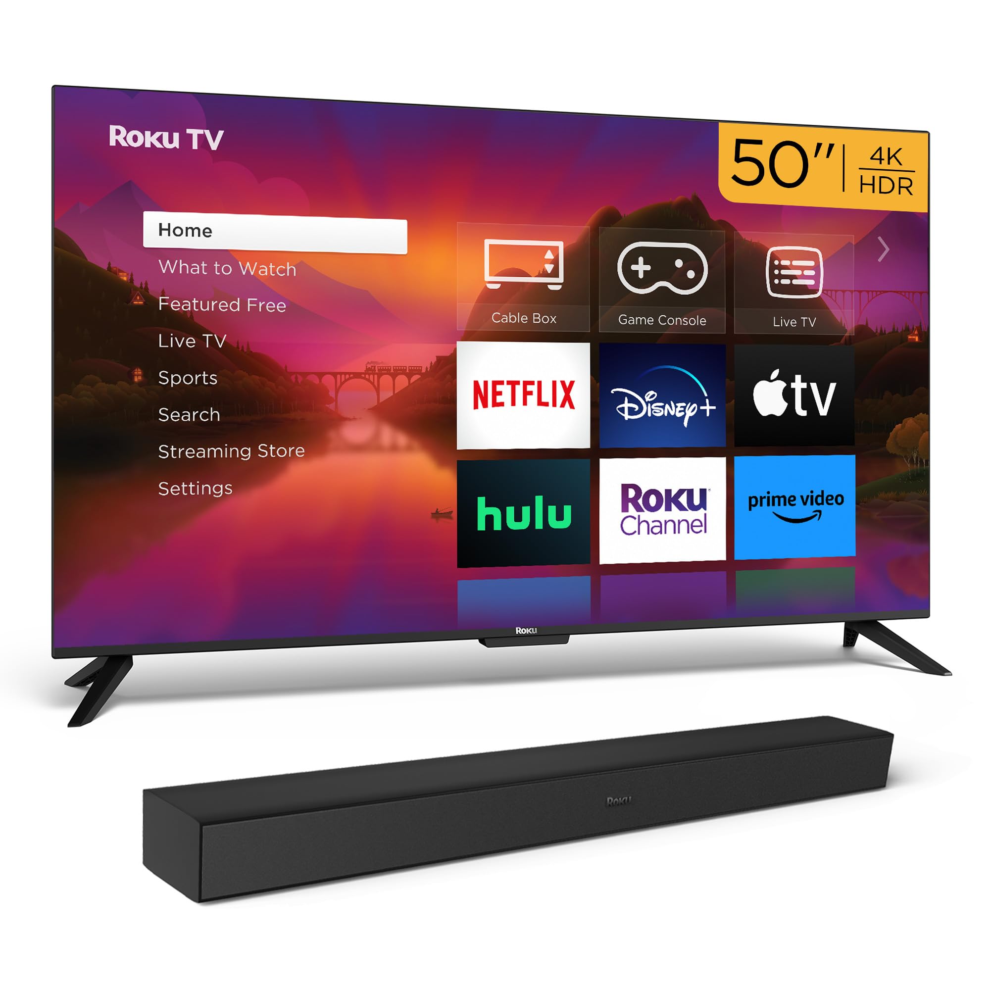 Roku 50 Select Series Smart TV Wireless Soundbar Bundle - RokuTV Audio