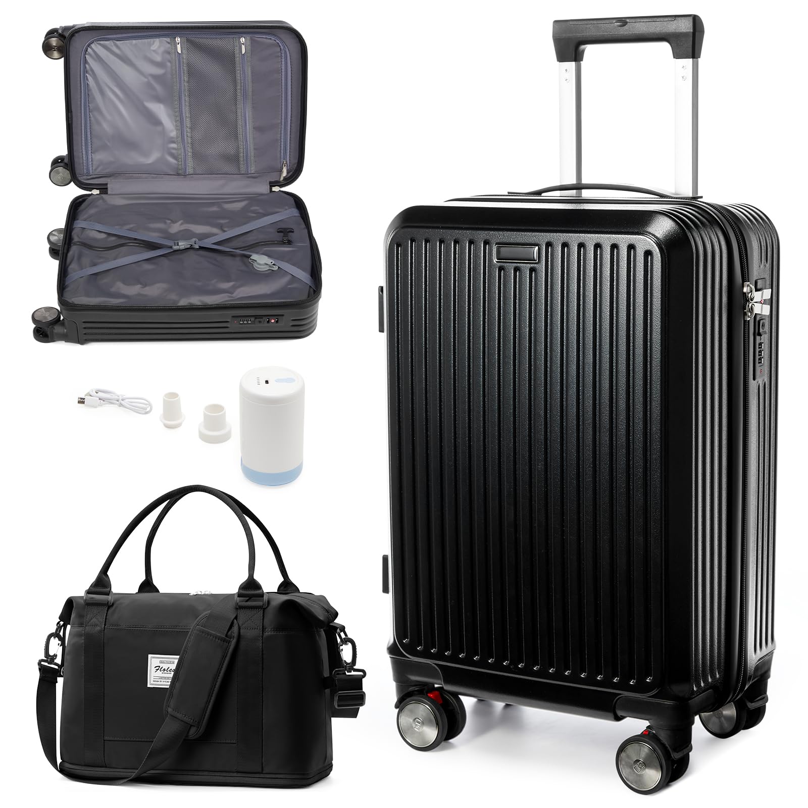 SZLX Zaino Ryanair 40x30x20 Sottovuoto Zaino da Viaggio 40x30x20 Wizzair Bagaglio a Mano 40x20x25 Borse da Cabina per Easyjet 45x36x20 Donna con USB Adatto a PC da 14 Pollici, Valigia con Sottovuoto