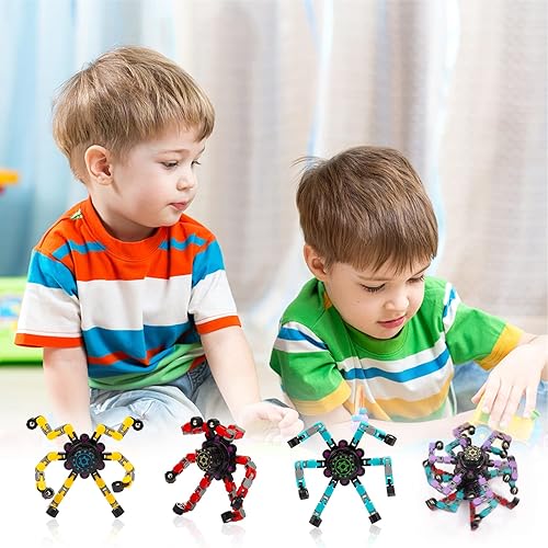 Miniatura 3 de SoulLife Paquete de 12 juguetes para ansiedad transformables con forma de dedo, juguetes de giroscopio, cesta a granel, para rellenar calcetines,