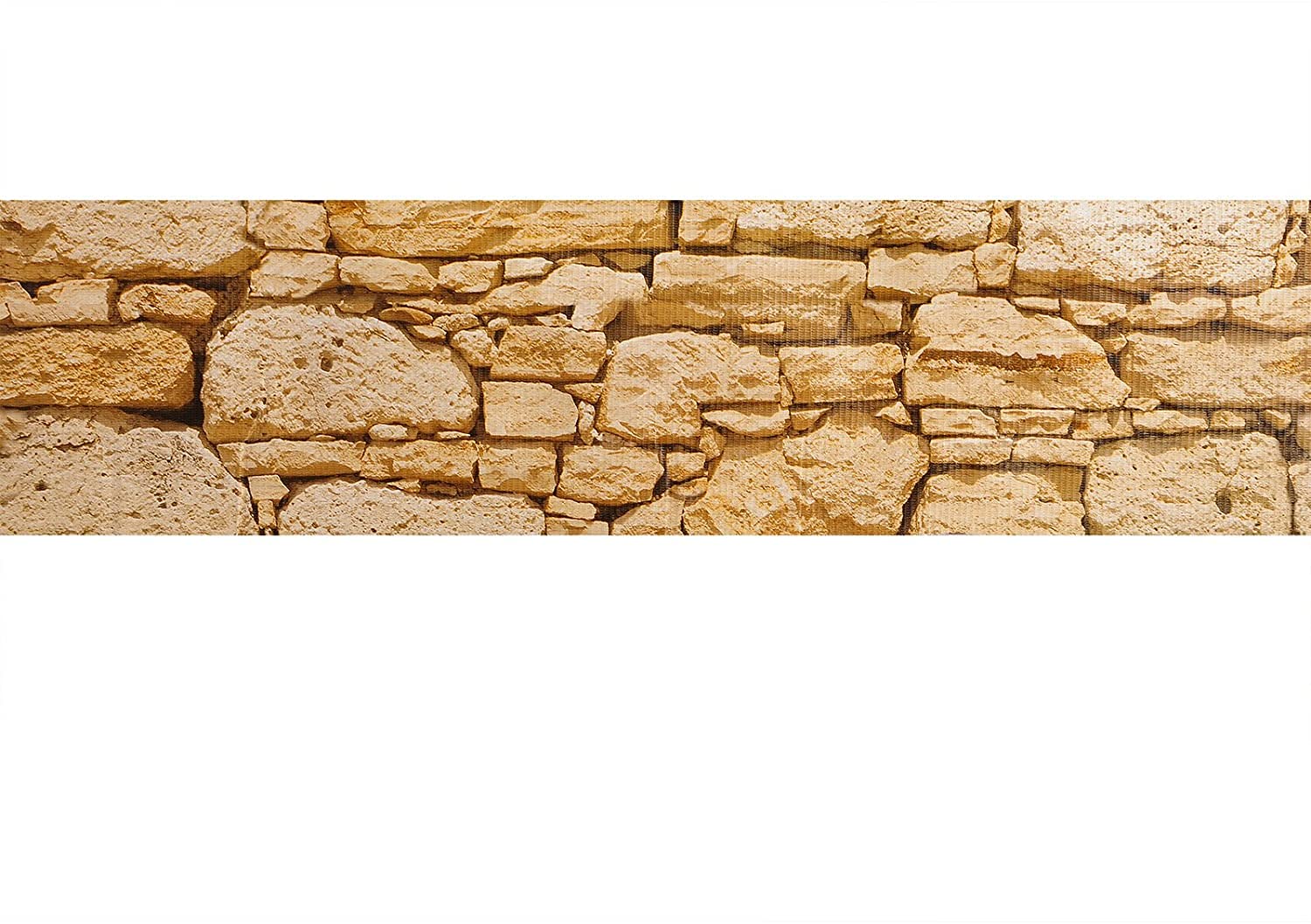 WOLTU Tiras de Pantalla de Privacidad de PVC de 450 g/m², Rollo de Valla Opaca contra el Viento y Sol 19cm x 70m, Valla de Protección para Jardín Balcón Terraza, 50 Tiras de Sujeción, Patrón de Piedra