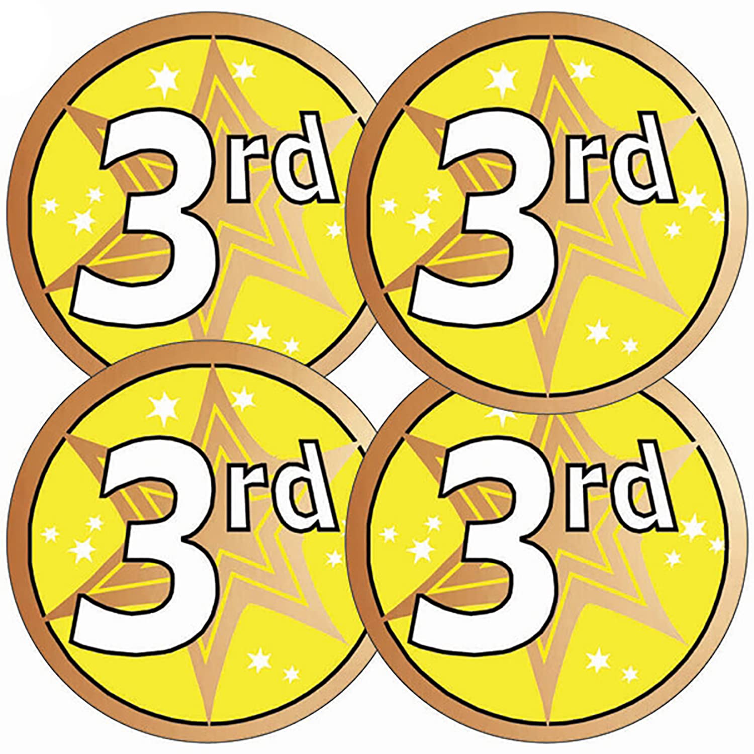 175 Metallic Shiny 3rd Place Childrens Pupils Motivational Reward Stickers 37mm Primary Teaching Services