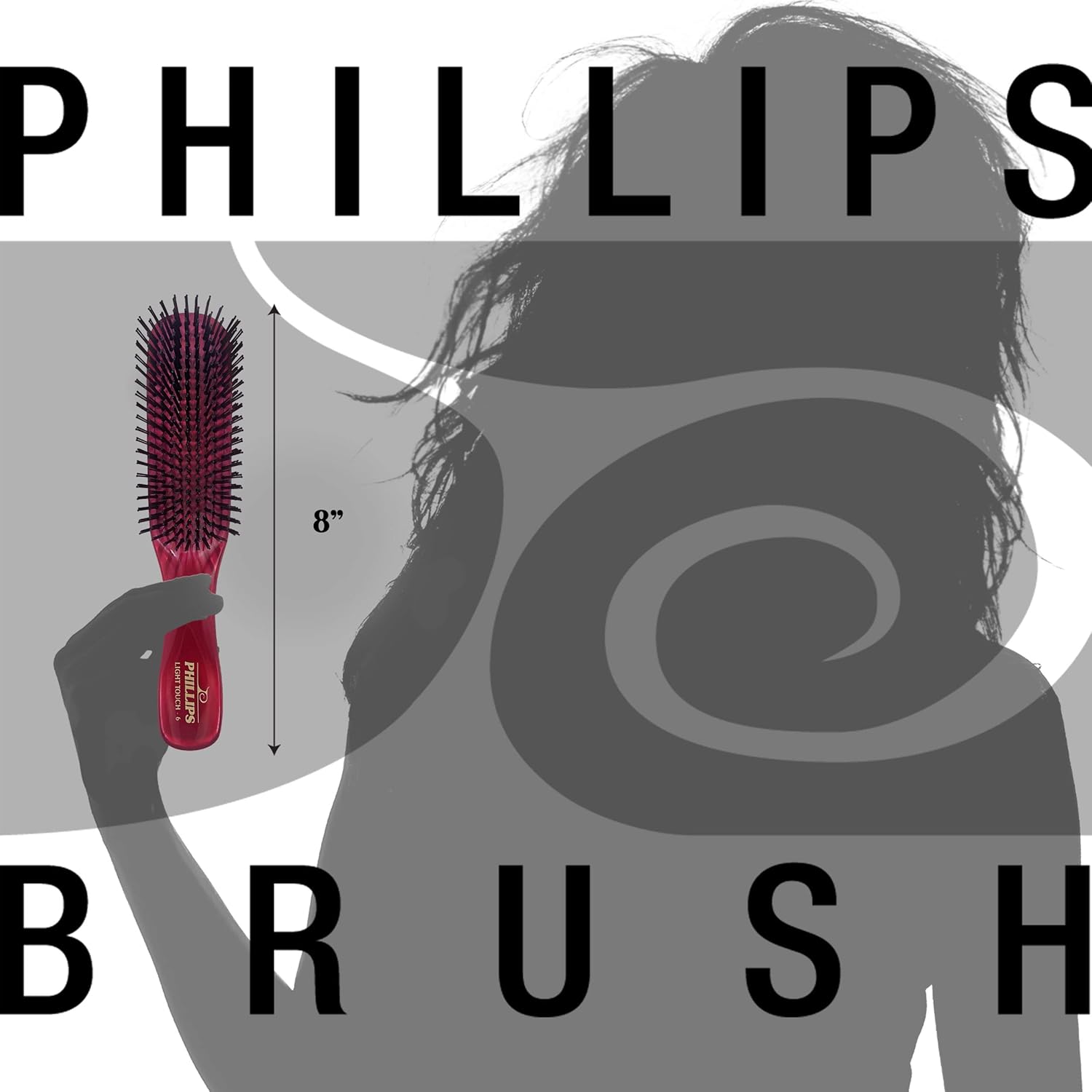 Phillips Brush Light Touch 6 Ruby Red Hair Brush and Petite-sized Combo Pack - Image 2