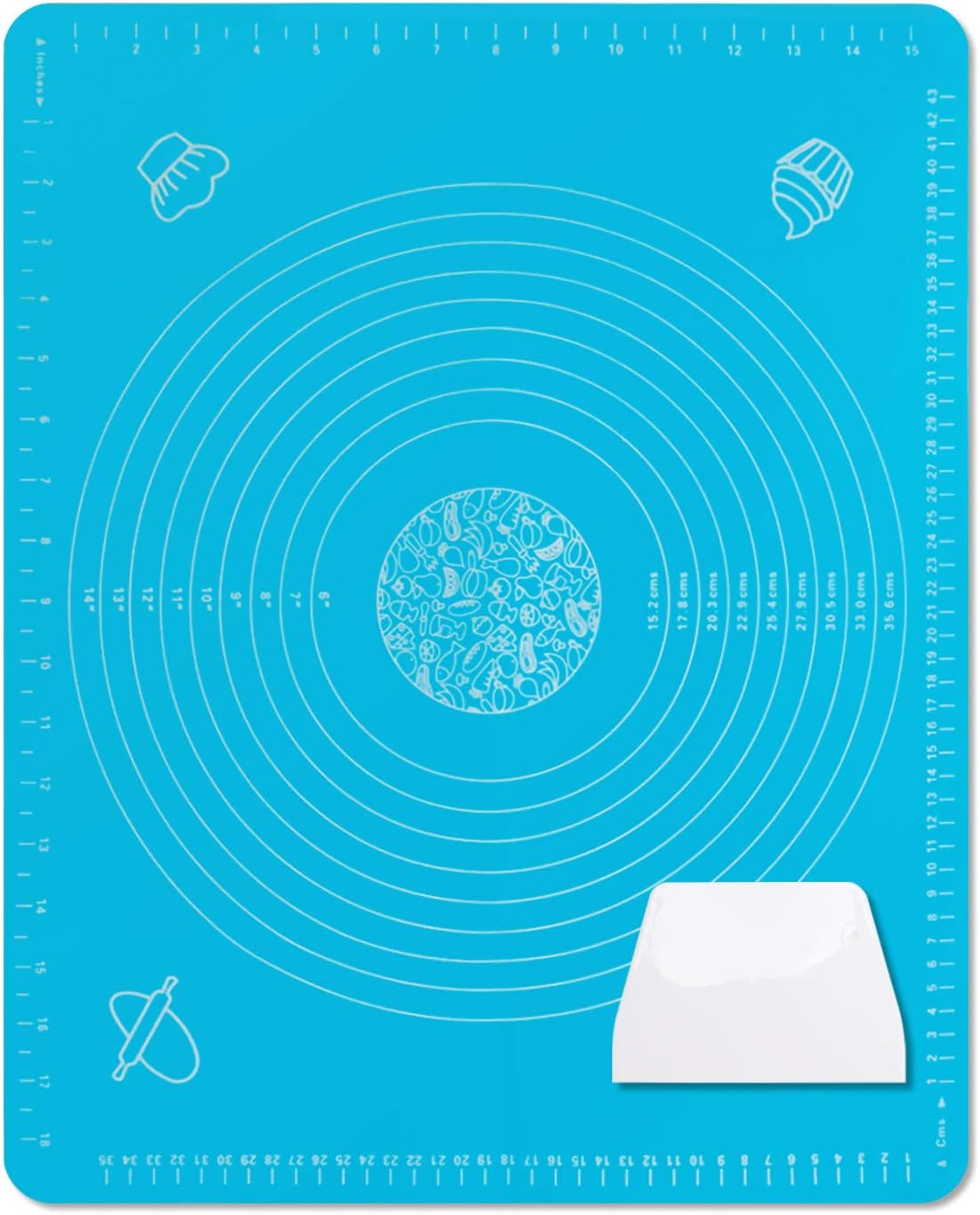 Silicone Baking Mats with Measurements, Large Full Size 20 x 16 Inch Non-stick Pastry Mat for Rolling Dough (Non-slip, BPA-Free, Heat Resistant), with Dough Scraper, Suitable for Beginners by MoHern