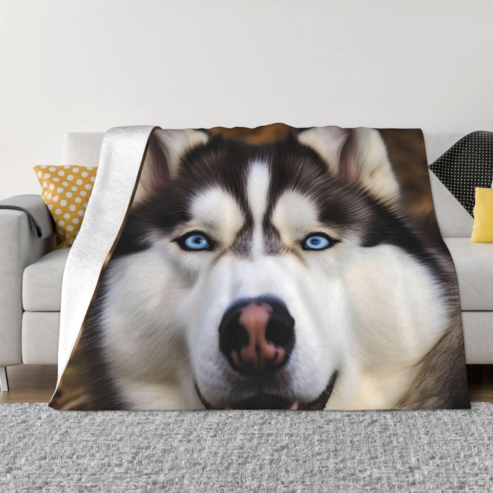 Couverture pour salon d'une douceur absolue plaid double face canapé 127x100 cm