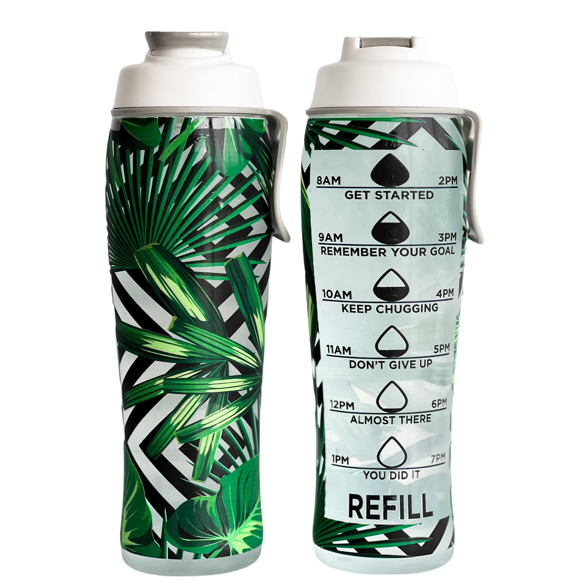 50 Strong Water Bottles with Times To Drink | Motivational Water Bottle with Time Marker | BPA Free Gym Water Bottle with Chug Cap & Carry Loop | Gym Water Bottles for Women