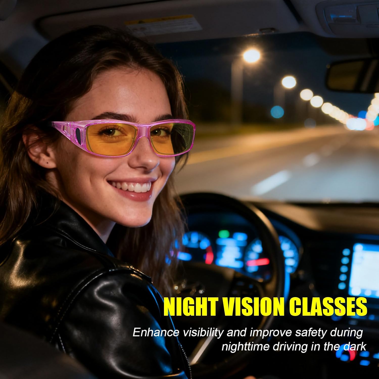Wzerry Night Vision Glasses Polarized for Men Women (Nighttime Driving Glasses Over Glasses for Driving) - Image 2