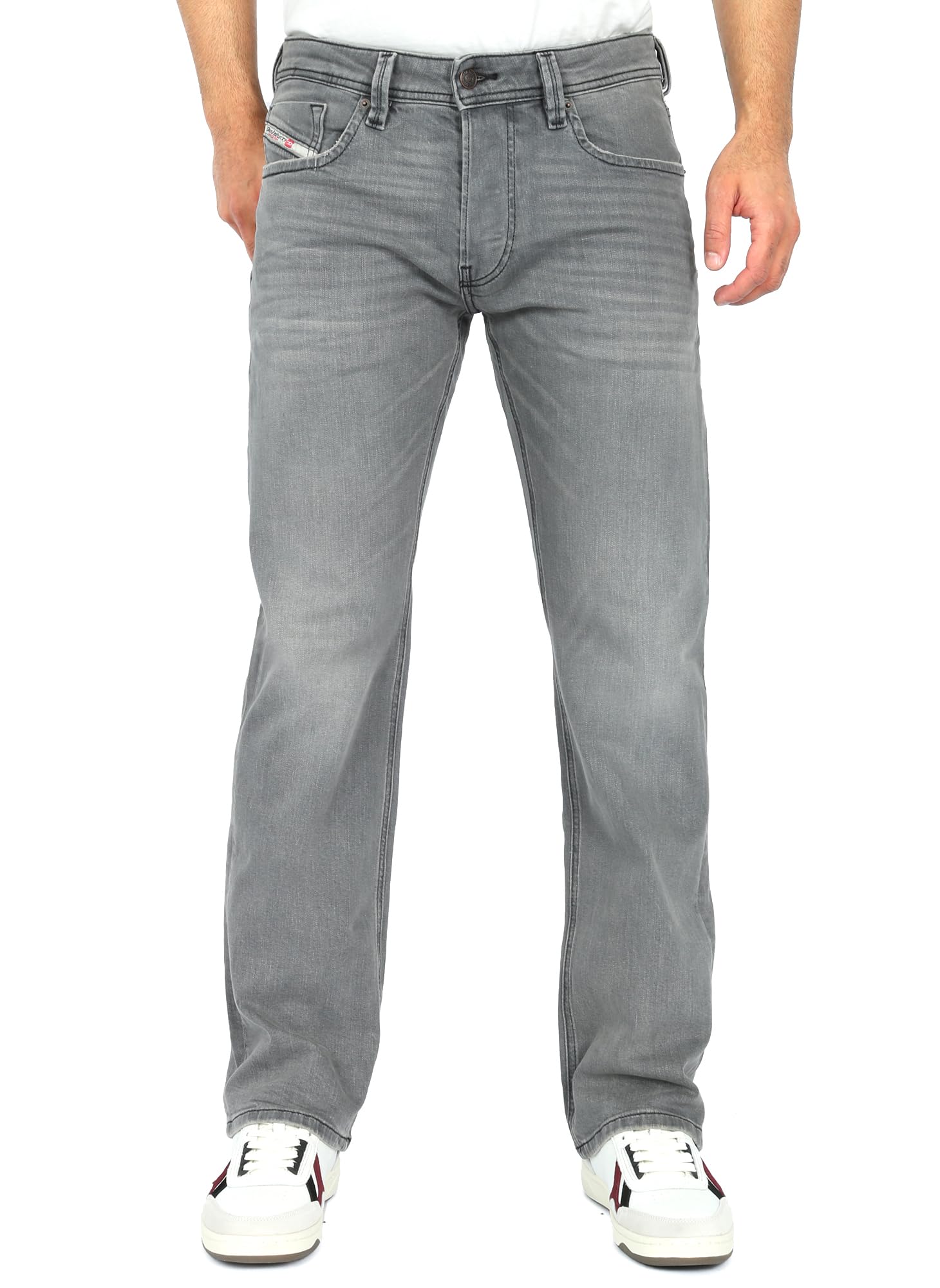 Diesel Larkee-X Men's Regular Straight Fit Jeans - Blue, Black, Grey, gray, 32 W/32 L