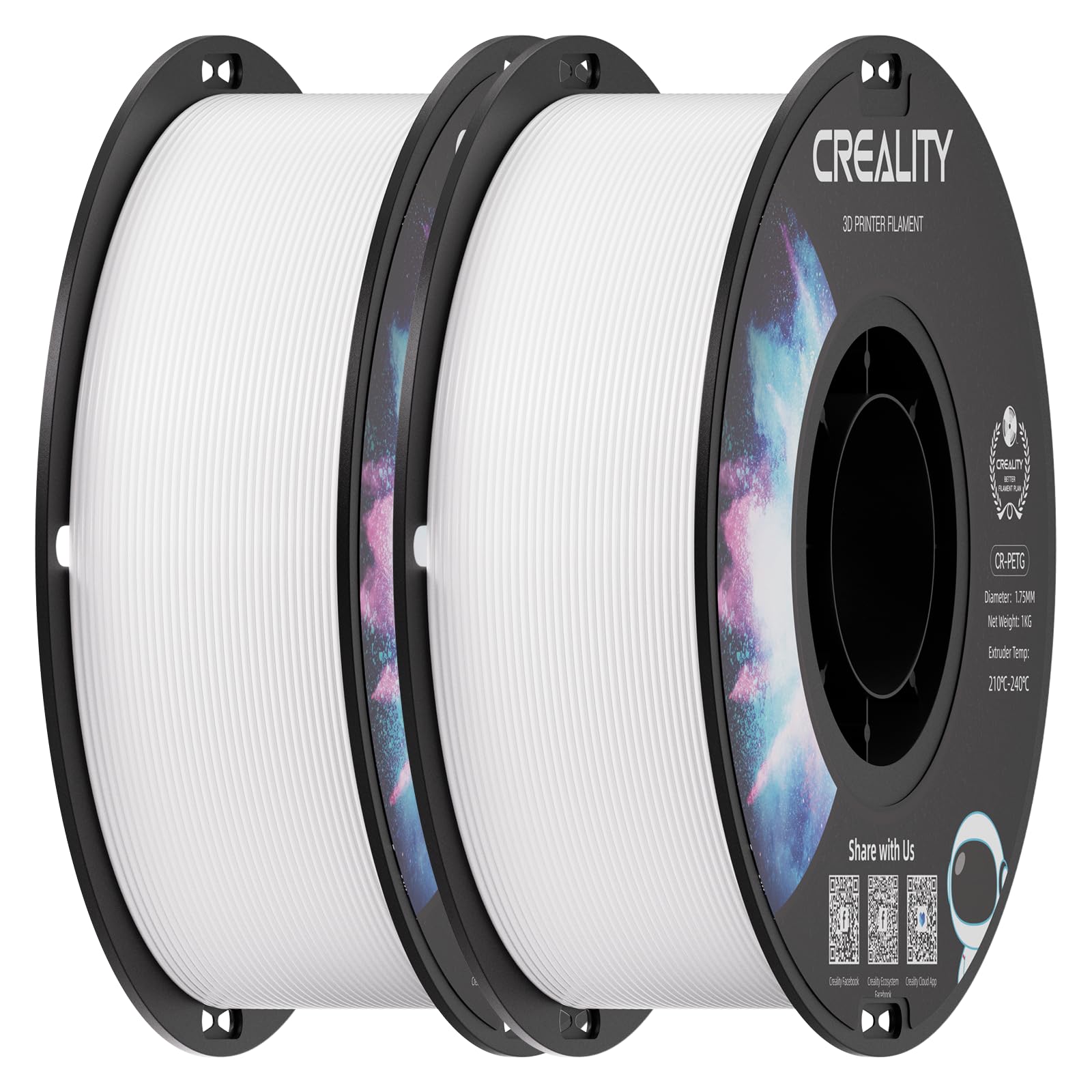 Creality PETG Filament - 2kg Black & White Pack -17