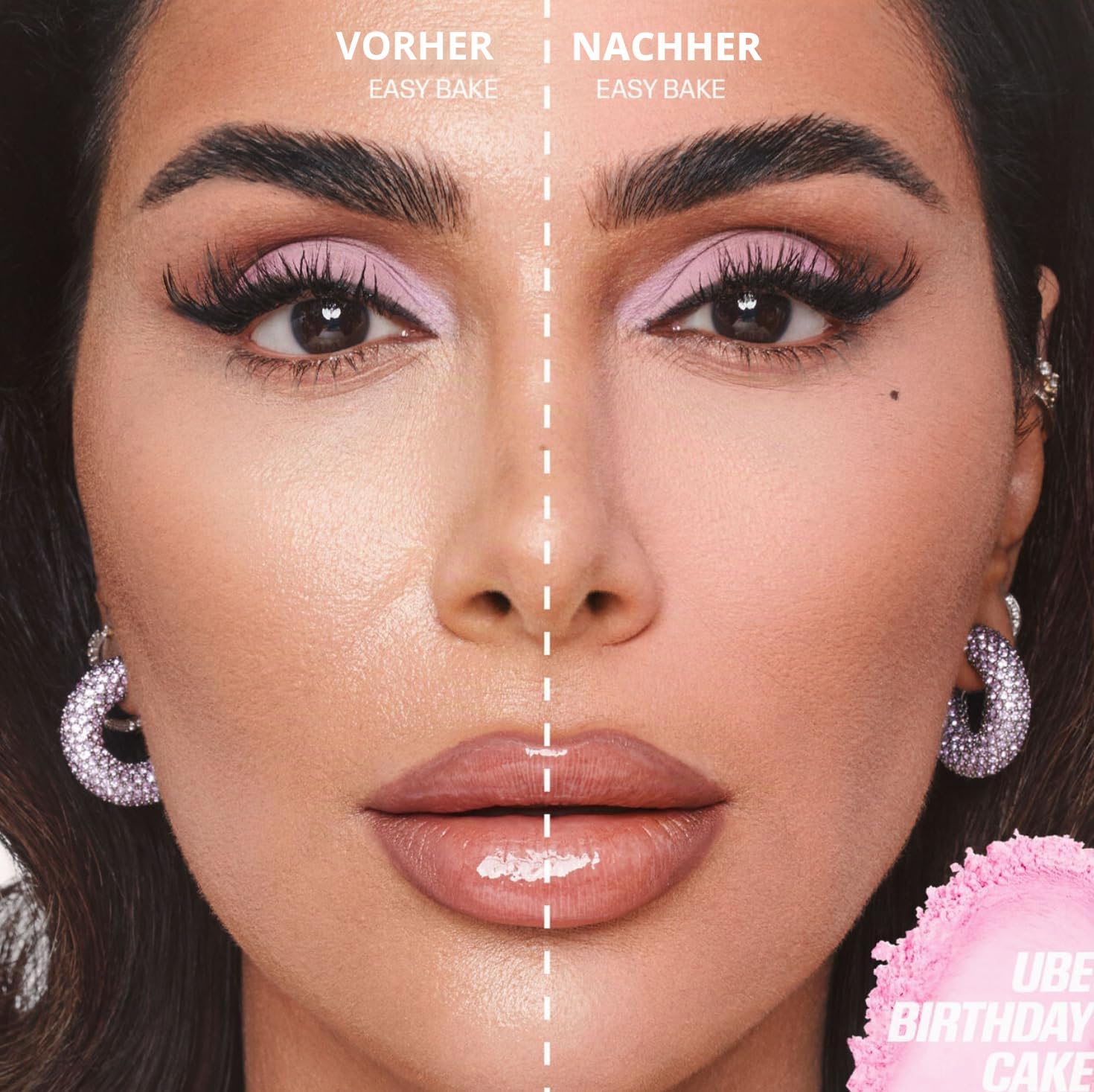 Huda Ube Birthday Cake Pulver zum Backen und Fixieren von Easy Bake, limitierte Auflage, elektrisches Lila, 20 g