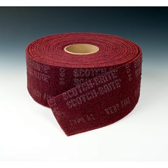 Scotch-Brite Light Deburring Roll - Very Fine Grit Aluminum Oxide - Bulk Nonwoven Abrasive - Metal Deburring, Cleaning and FInishing Disc - 6 x 30'