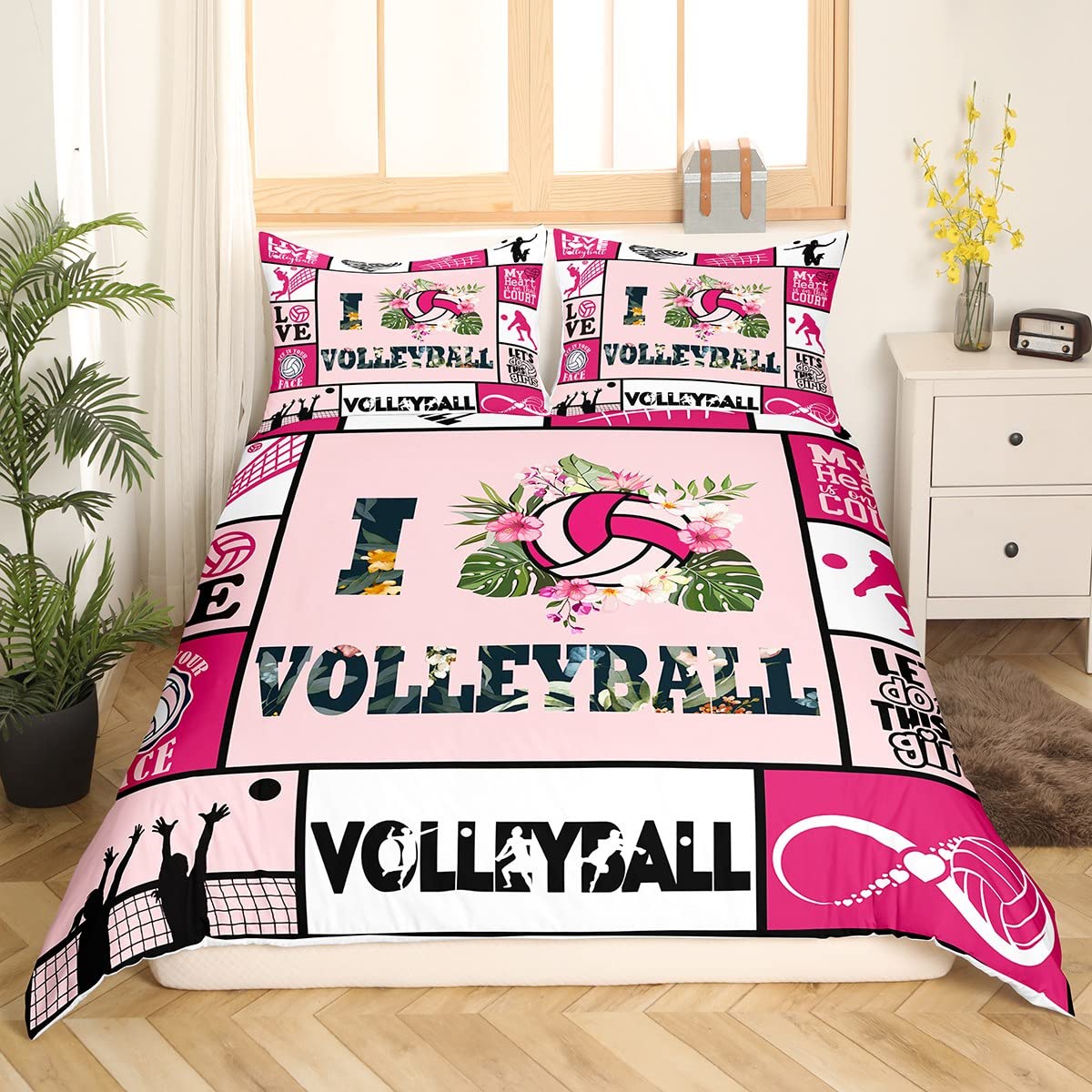 Manfei Volleyball Duvet Cover Set Single Size, Sports Theme Comforter Cover with 1 Pillowcase - Image 3
