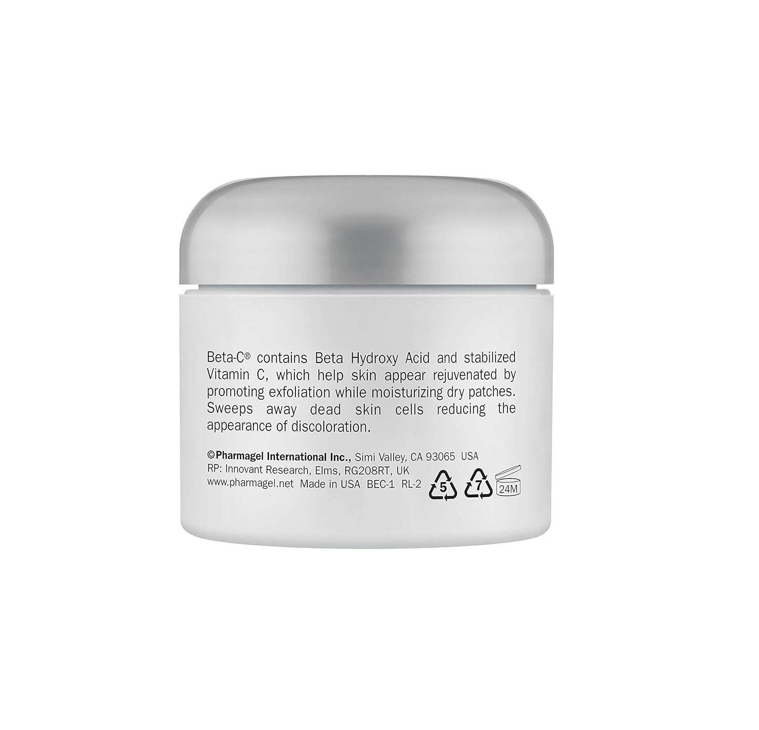 Pharmagel Beta-C Dual Action Moisturizer Normal to Oily Skin | Brightening and Smoothing Face Moisturizer | Pore Minimizer & Rejuvenation - 2 oz.