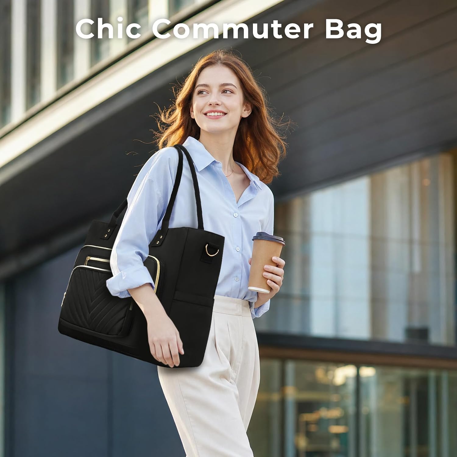 Teacher Tote Bag for College School Laptop Bag for Work,Nurse Bag Gift | Large Cup Holder, Shoulder Strap,Laptop Briefcase
