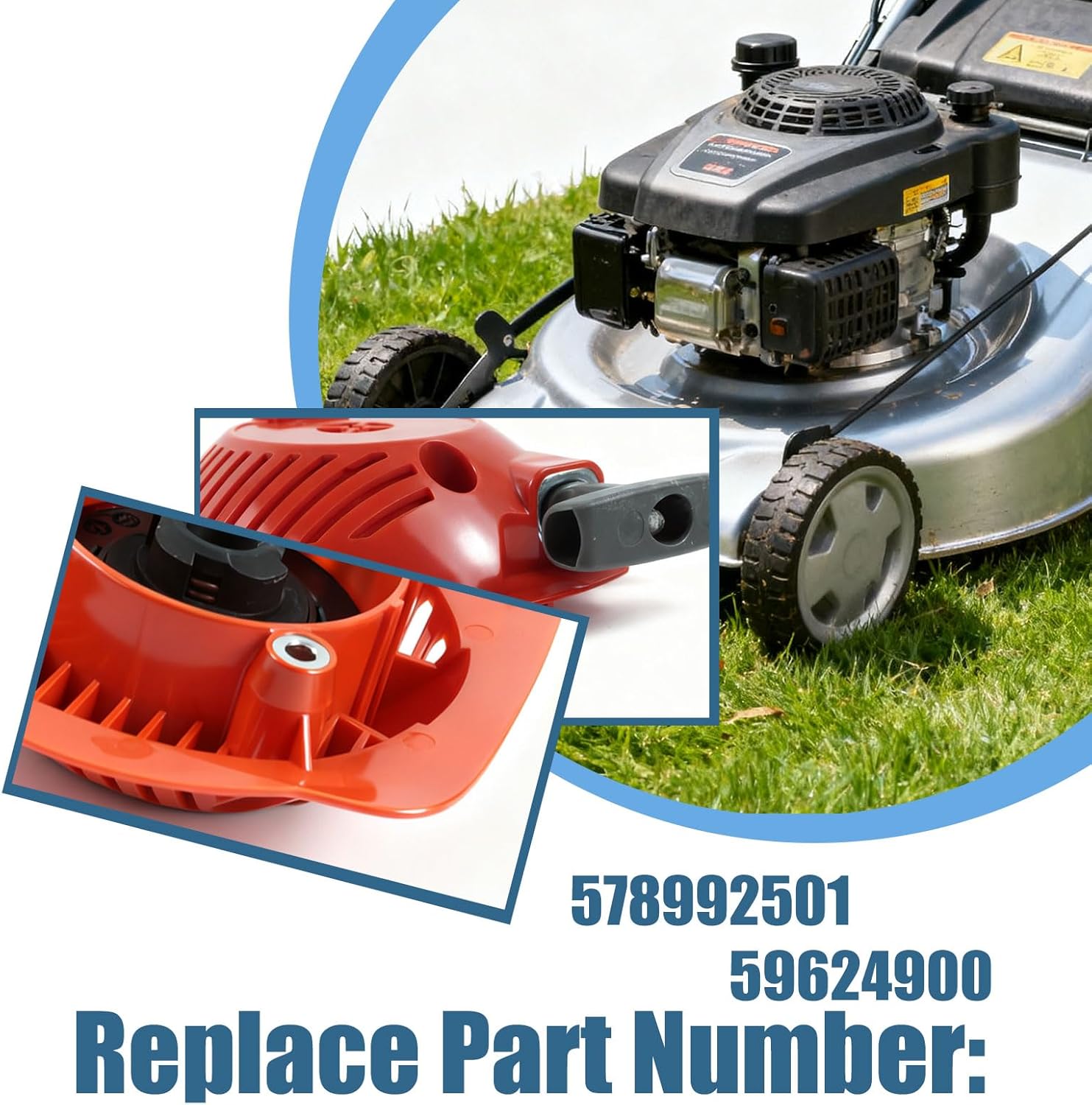 578992501 596249001 Recoil Starter Assembly with Pull Cord Compatible with Husqvarna 525L 525LS 525LST 525RS String Trimmer Parts