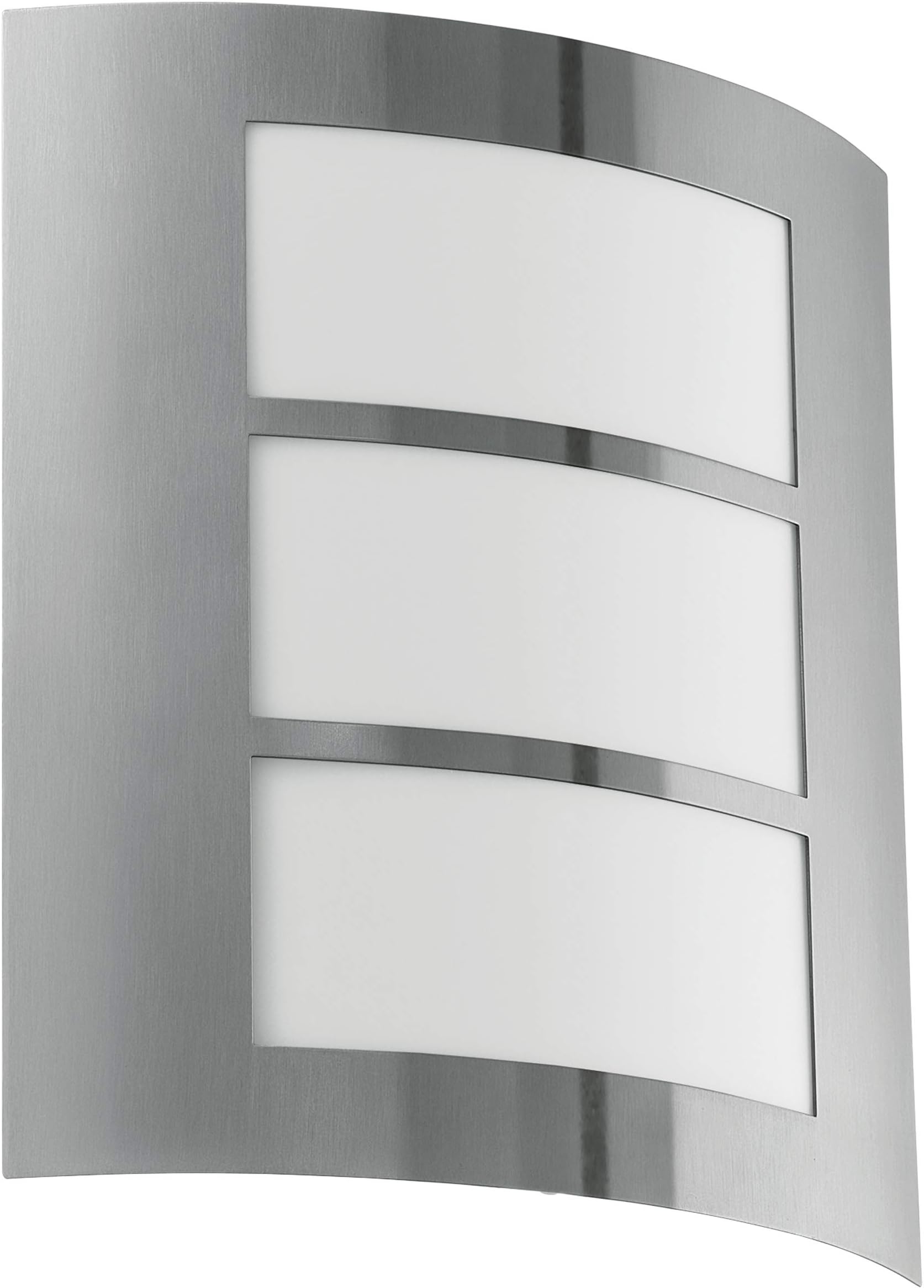 EGLO City Outdoor Wall Light Stainless Steel E27 15 W – Outdoor Lighting (Wall Light for Outdoor, Stainless Steel, IP33, Entrance, Garden, Patio)