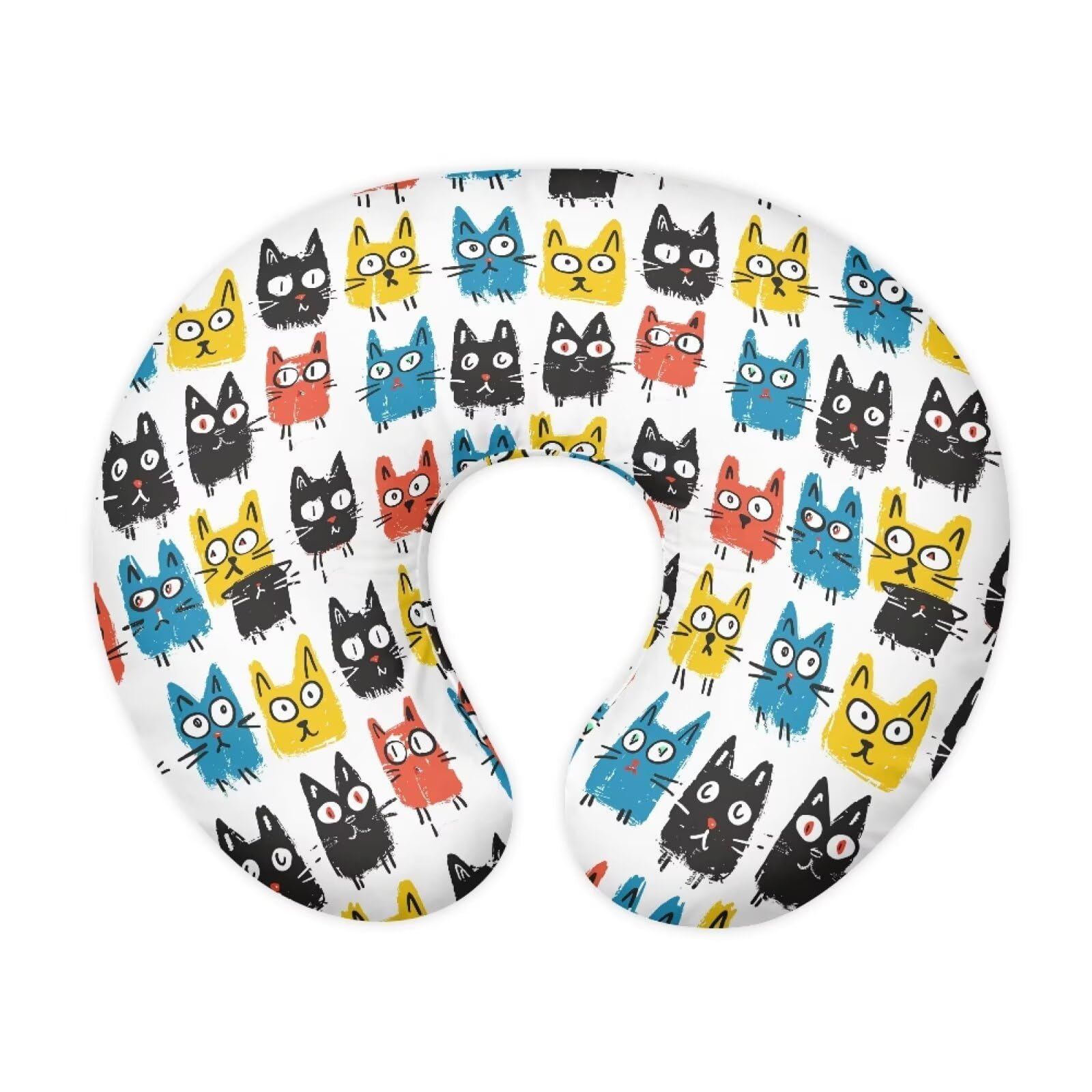 XXQGOMG Nursing Pillow Cover Kawaii Cat Breast Feeding Pillows for Babies Boys & Girls Soft Breathable Nursing Pillow Case U Shaped Nursing Pillow Slipcovers for Breastfeeding Mom