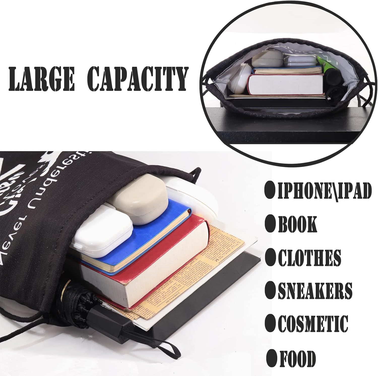 PXTIDY Hockey Bag Hockey Goalie Gift Eat Sleep Stop Goals Repeat Drawstring Backpack Hockey Sport Sackpack - Image 5