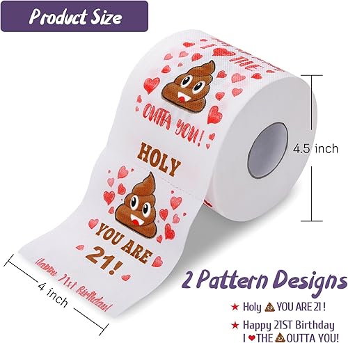 Miniatura 2 de Regalos de 21 cumpleaños para ella y él  Papel higiénico de broma feliz  Decoraciones de cumpleaños 21  Regalo de cumpleaños novedoso para niños,