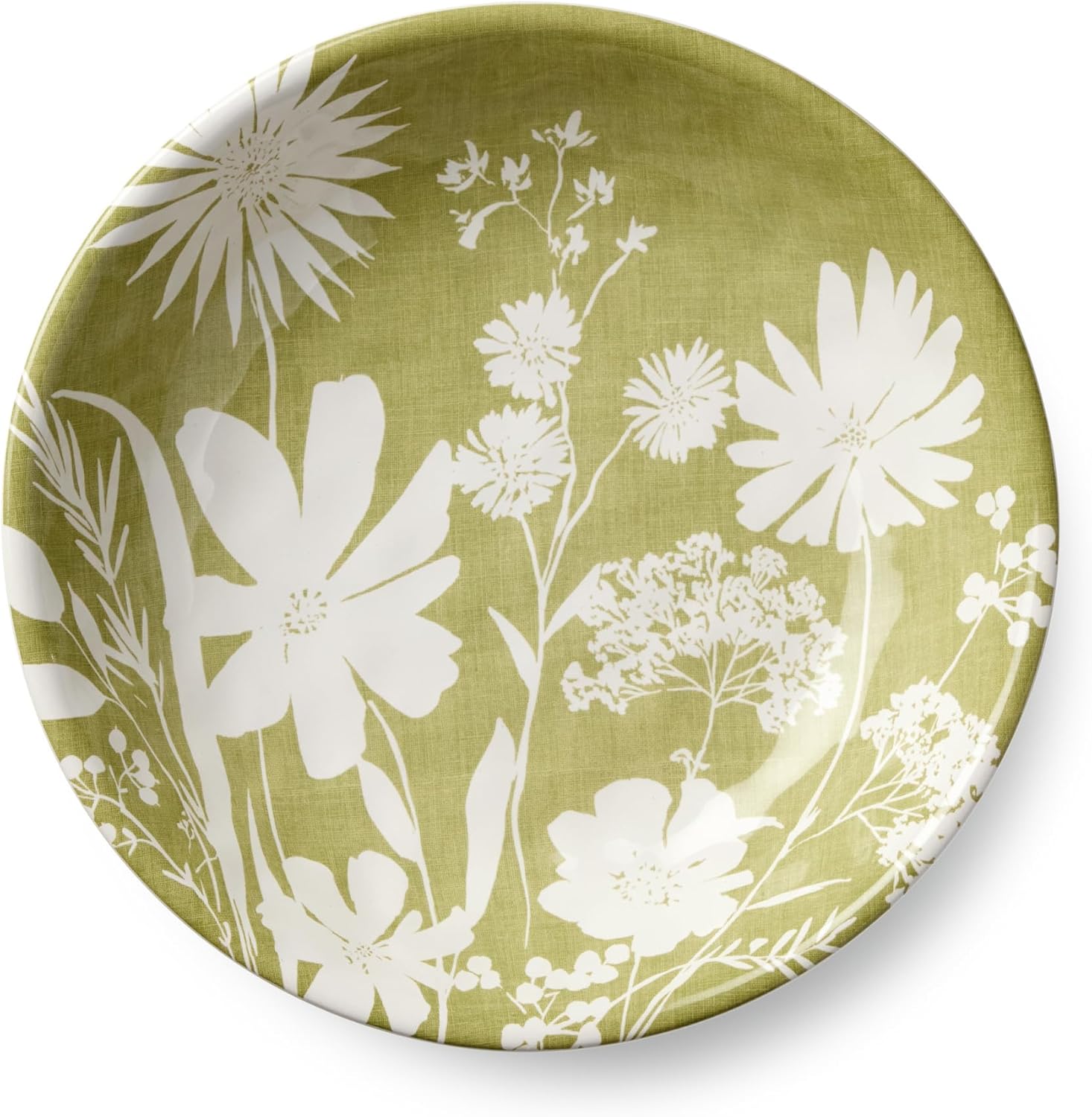 Wildflowers Ceramic SOUP/CEREAL BOWLS, SET OF 4, 9 x 2 inch assorted floral watercolor bowls, perfect for soups, ramen, salad portions, pasta, cozy meals and soft botanical garden‑inspired table