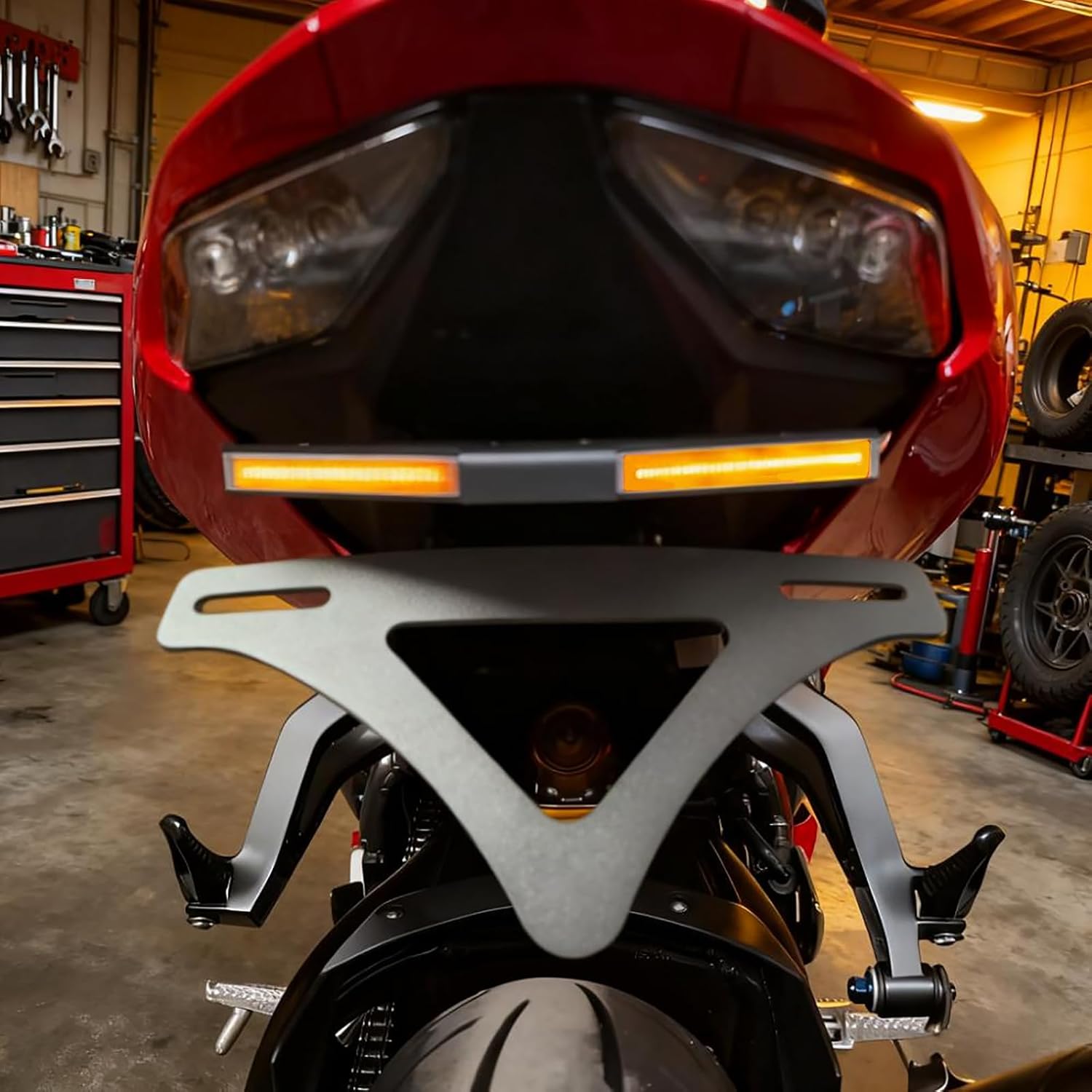 Motorcycle Tail Tidy Integrated License Plate Holder Compatible with Honda CBR1000RR-R/SP 2020 2021 2022 2023 2024 Fender Eliminator Kit CBR1000RR-R Tail Tidy License Plate Bracket with Turn Signal