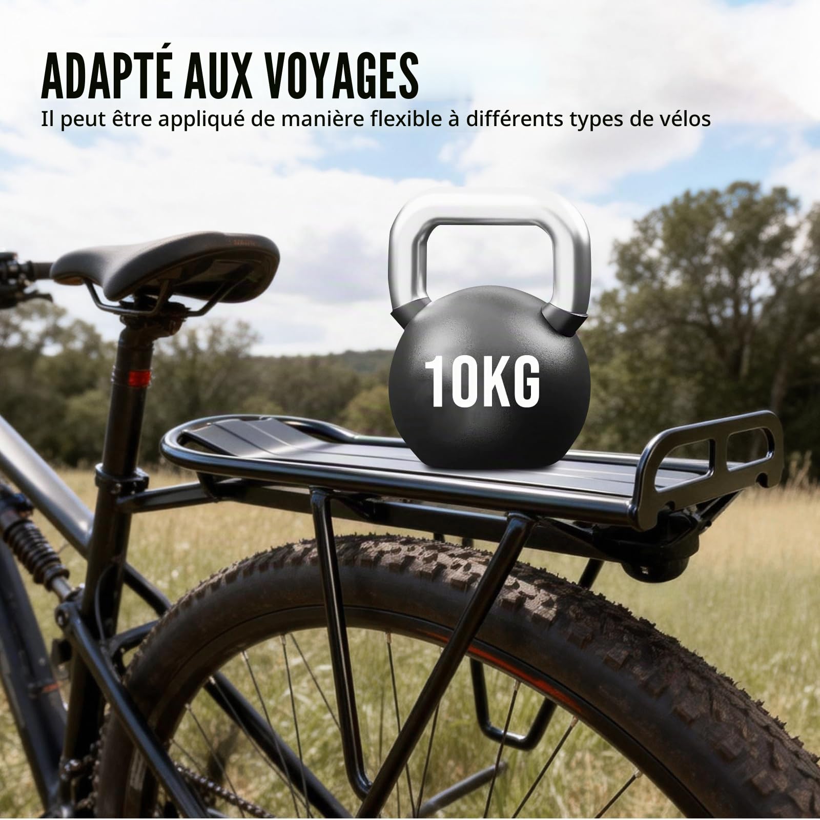 Porte-Bagages Rétractable, 34 X 12 cm Porte Bagage Vélo Arrière, Porte-Bagages Universel, Porte-Vélos Arrière VTT Porte-Bagage arrière pour Vélo pour VTT, Vélos de Route, Vélos électrique