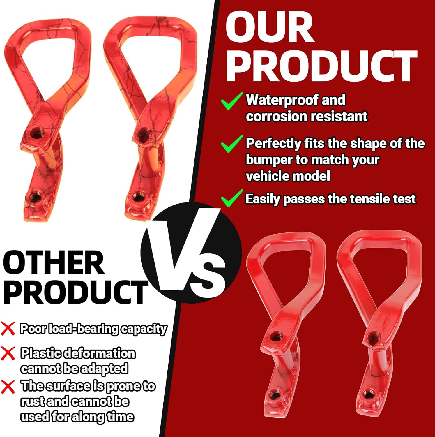 MITZONE Front Tow Hook Compatible with 2019 2020 2021 2022 2023 GMC Sierra 1500 Front Lower Bumper Trailer Replace 84280203